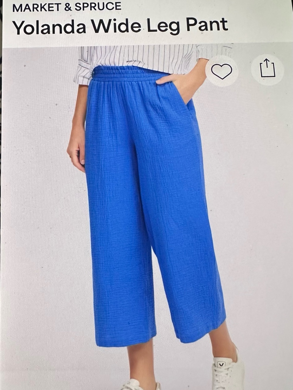 Market & Spruce Wide Leg Pants in Bright Blue